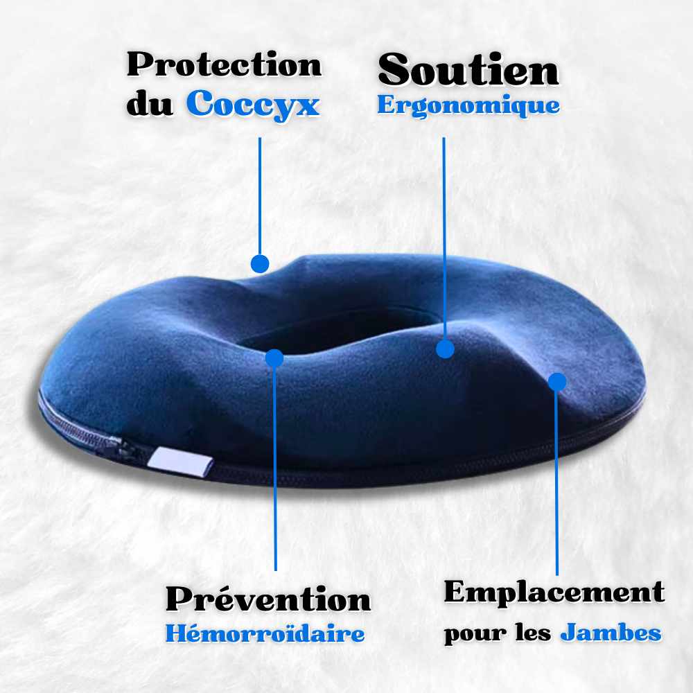 Détails du Coussin pour hémorroïdes femme bleu