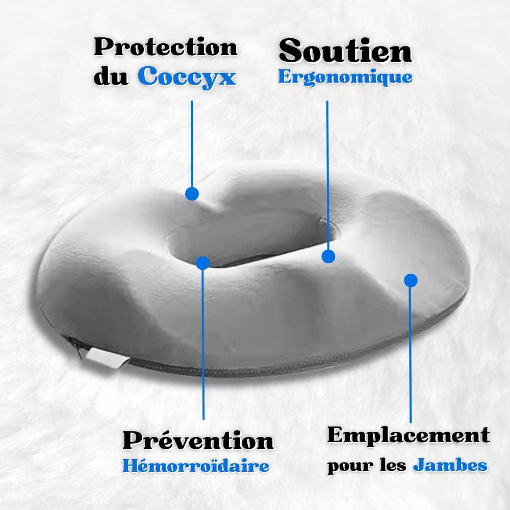 Coussin pour hémorroïdes femme gris détails