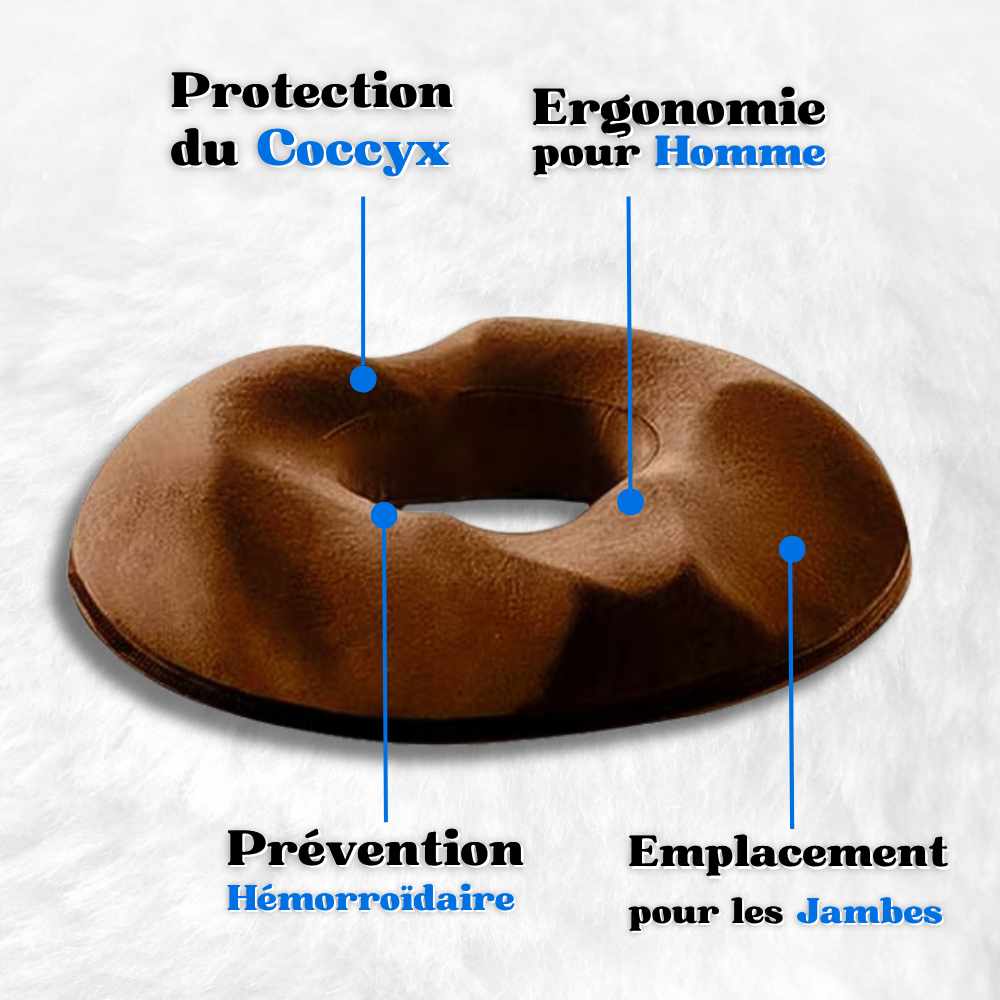 Détails sur le Coussin pour hémorroïdes homme marron
