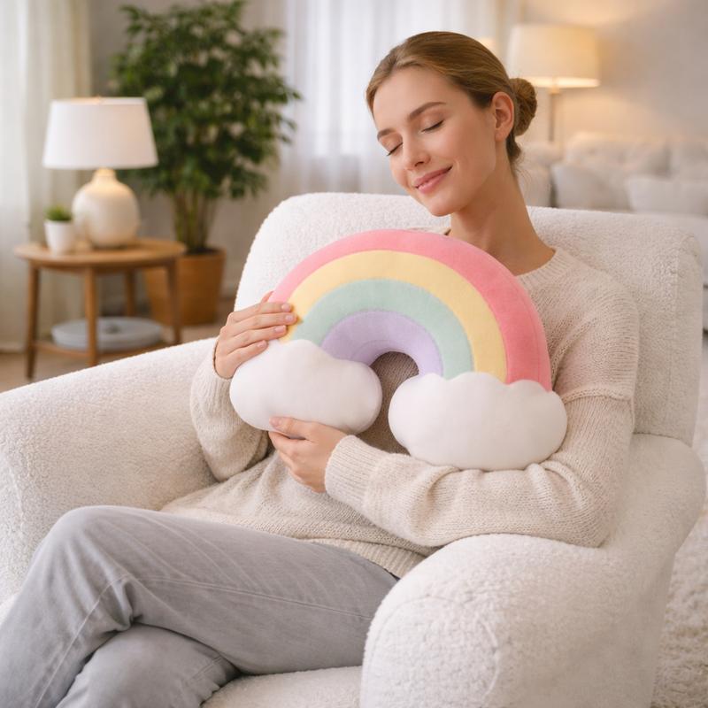 Femme Coussin Arc en Ciel