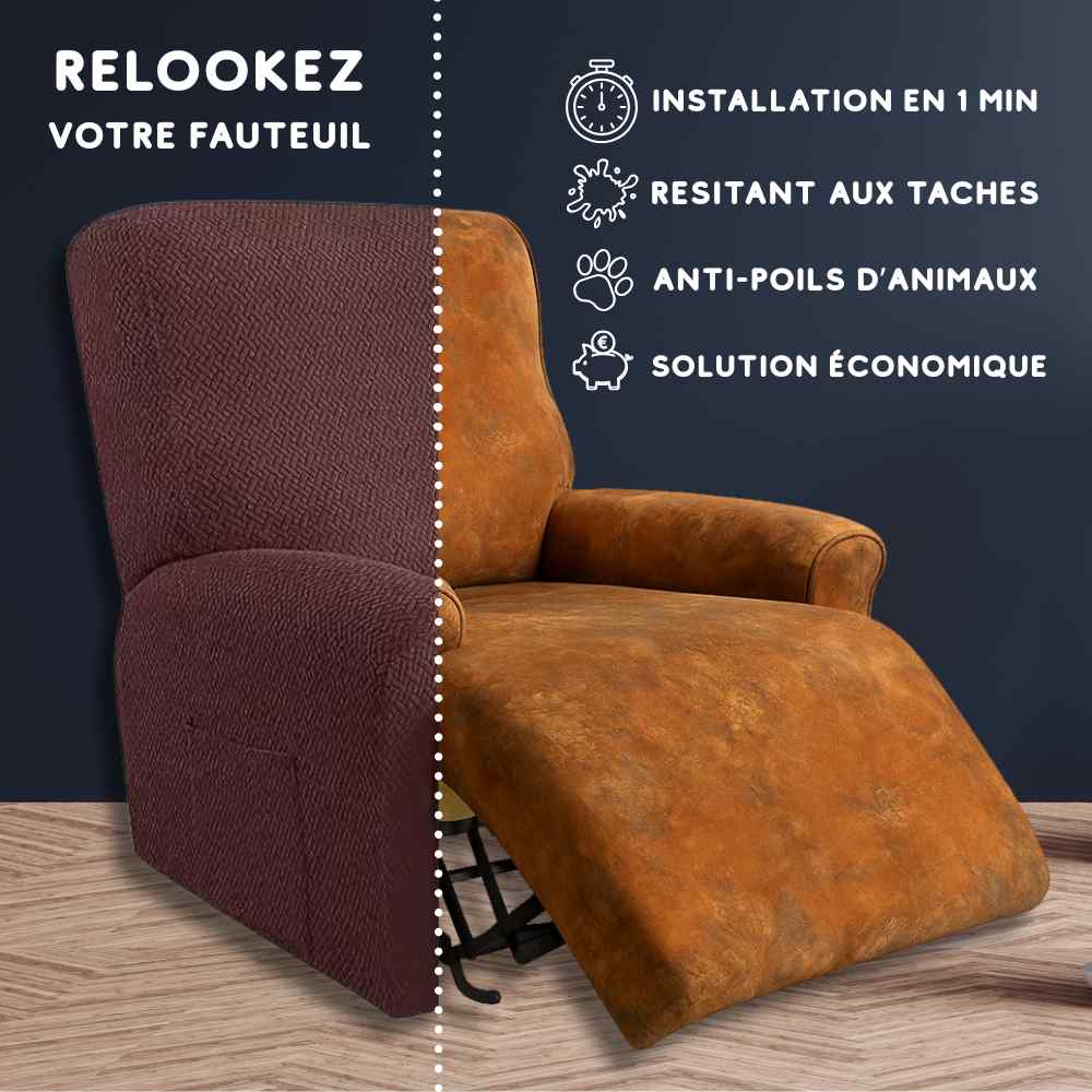 Installation de la Housse Fauteuil Relax marron