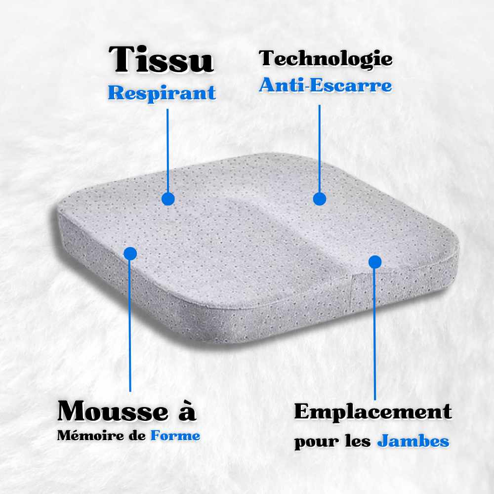 Coussin Anti-Escarre mémoire de forme gris en détails