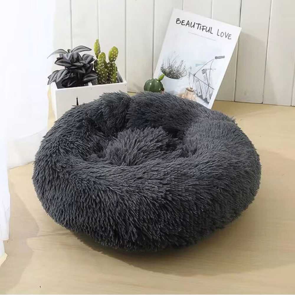 Coussin Anti-stress rond pour Chien Gris foncé