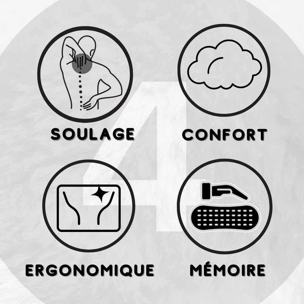 Coussin Cervical pour la Nuit gris 4 en 1