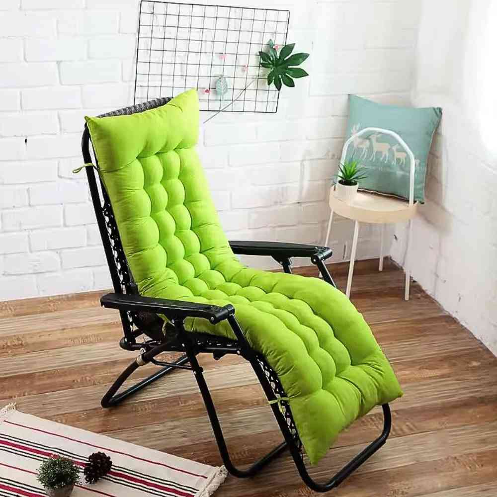 Coussin Chaise Longue vert pratique aussi pour le transat