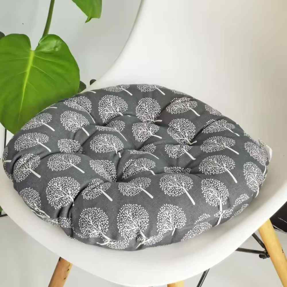 Coussin de Chaise Rond Arbre gris en maison