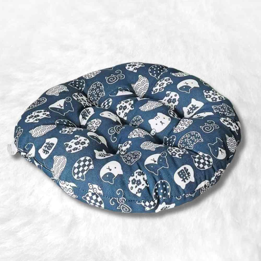 Coussin de Chaise Rond chat bleu