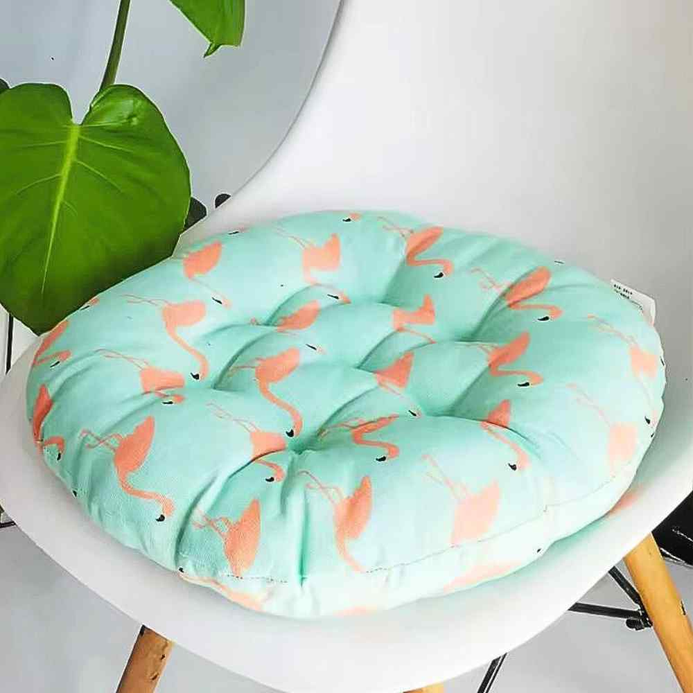 Coussin de Chaise Rond Flamant rose en maison