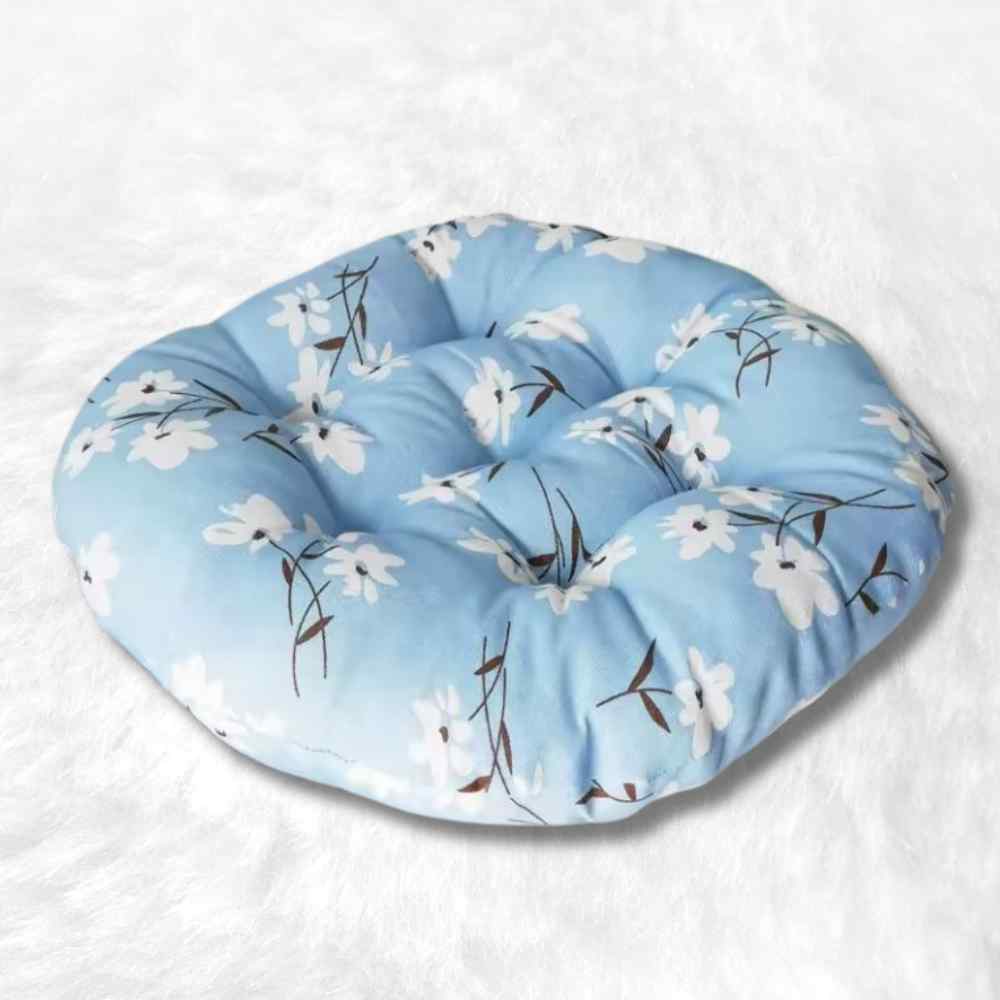 Coussin de Chaise Rond Fleur bleu