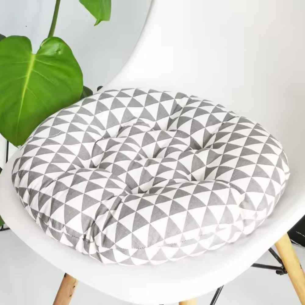 Coussin de Chaise Rond gris blanc pour la maison