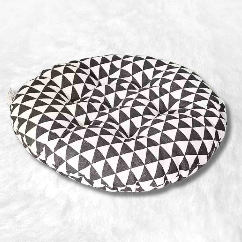 Coussin de Chaise Rond noir & blanc