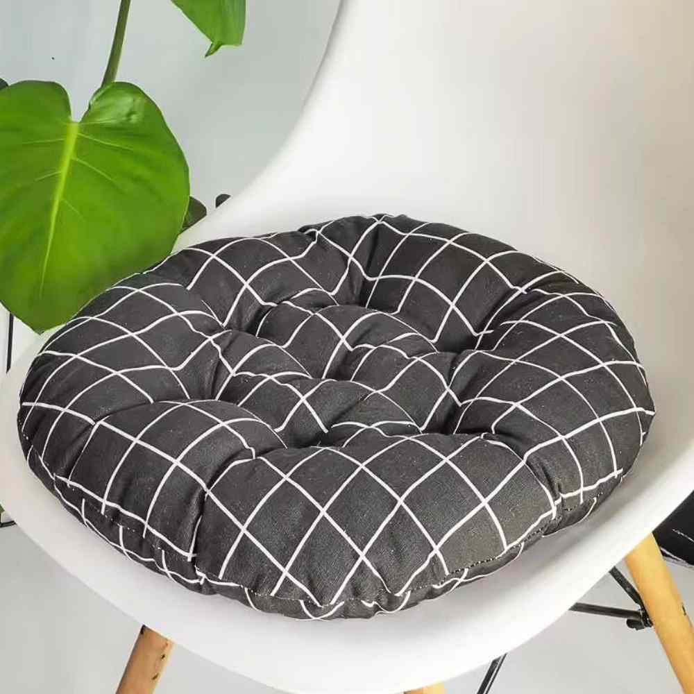 Coussin de Chaise Rond noir fabriqué pour une maison