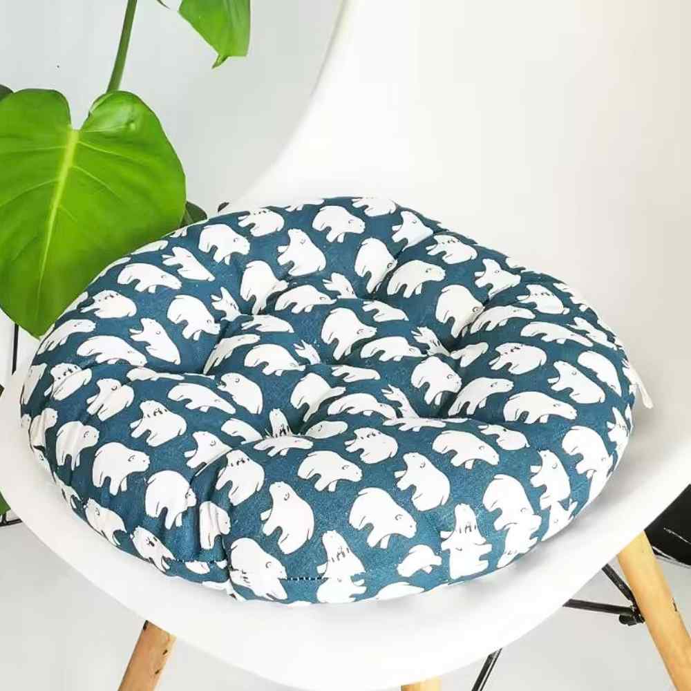 Coussin de Chaise Rond Ours bleu conçu pour la maison