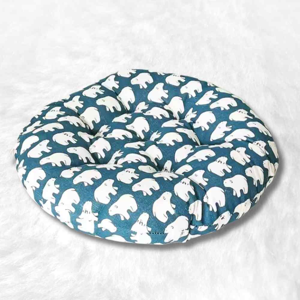 Coussin de Chaise Rond Ours bleu