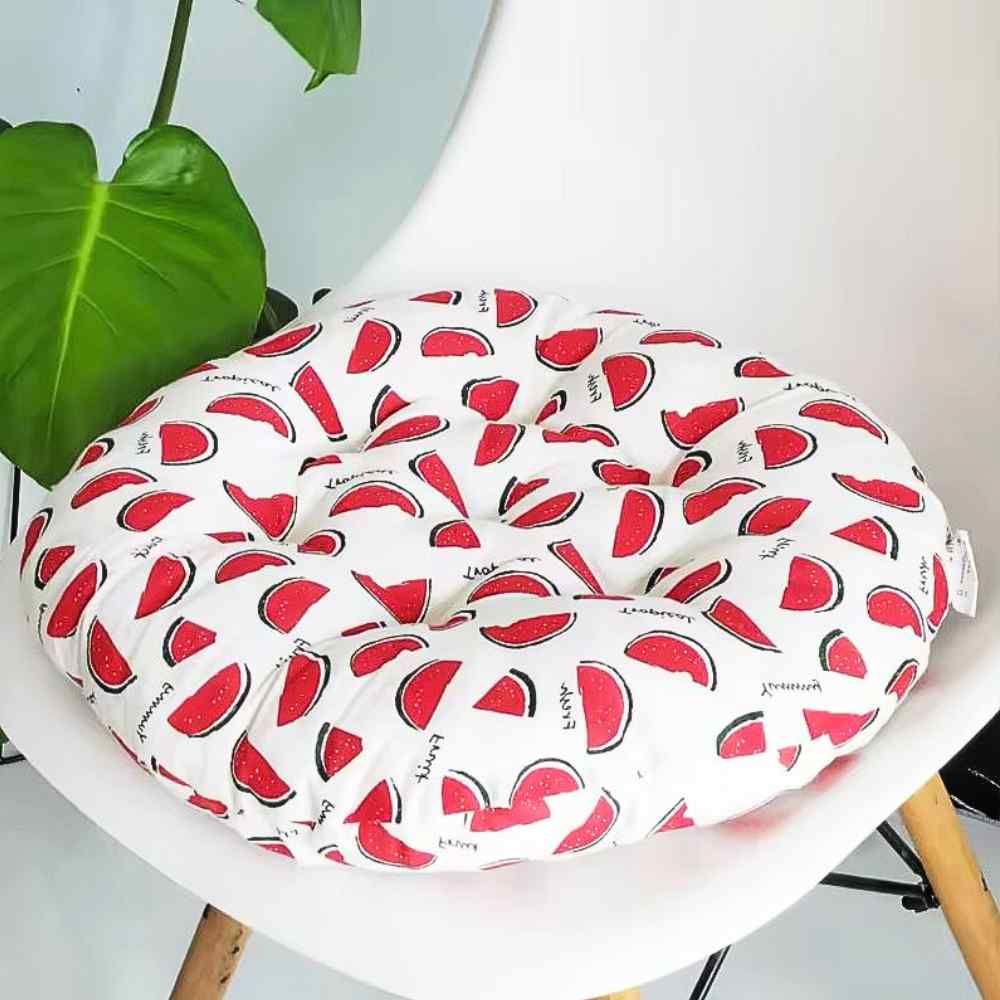 Coussin de Chaise Rond dans une maison avec le motif Pastèque