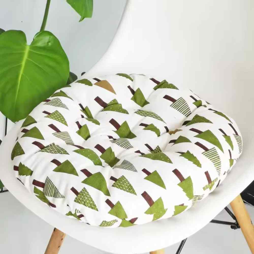 Coussin de Chaise Rond Sapin blanc dans une maison
