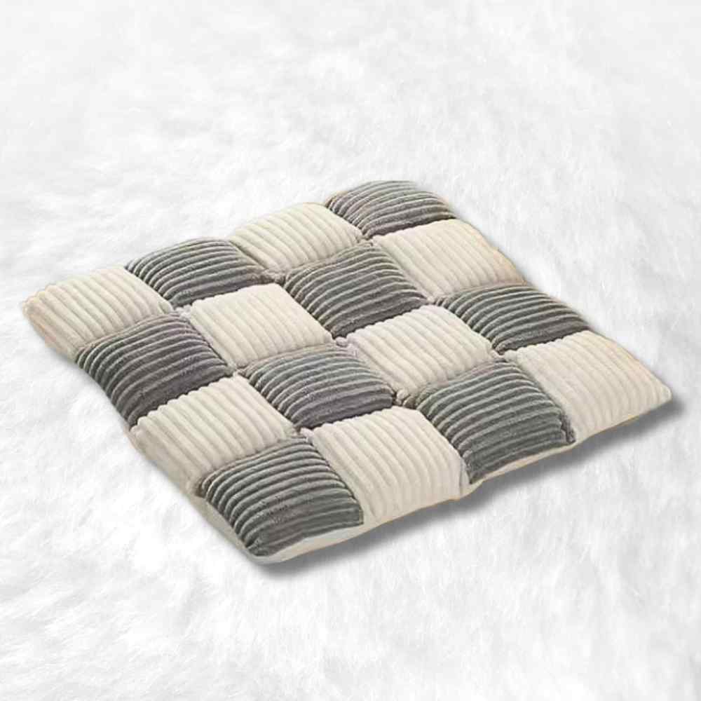 Coussin de Chaise en Velours Côtelé gris