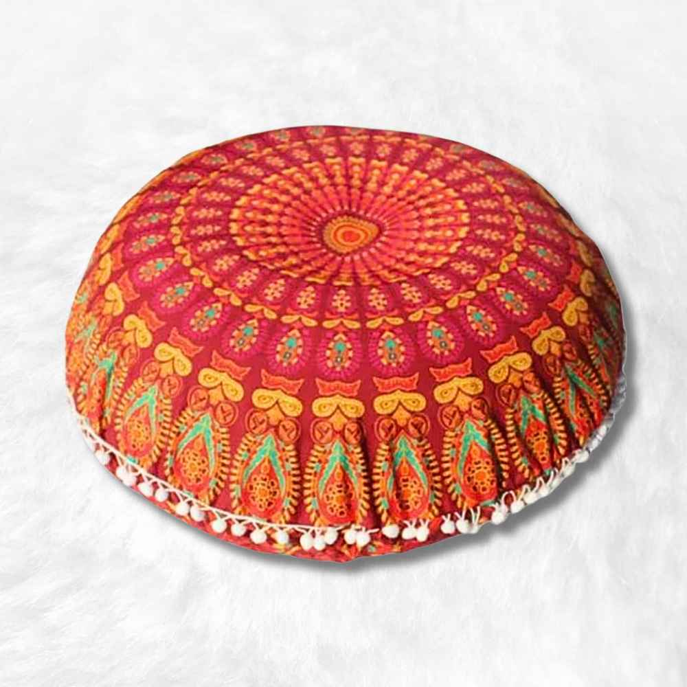 Coussin de Méditation style Tibétain orange