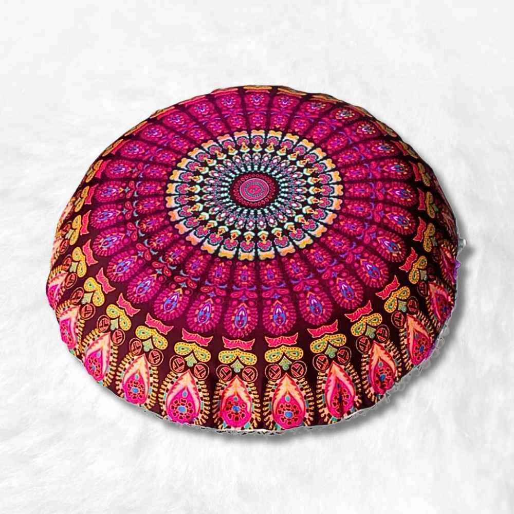 Coussin de Méditation style Tibétain rose