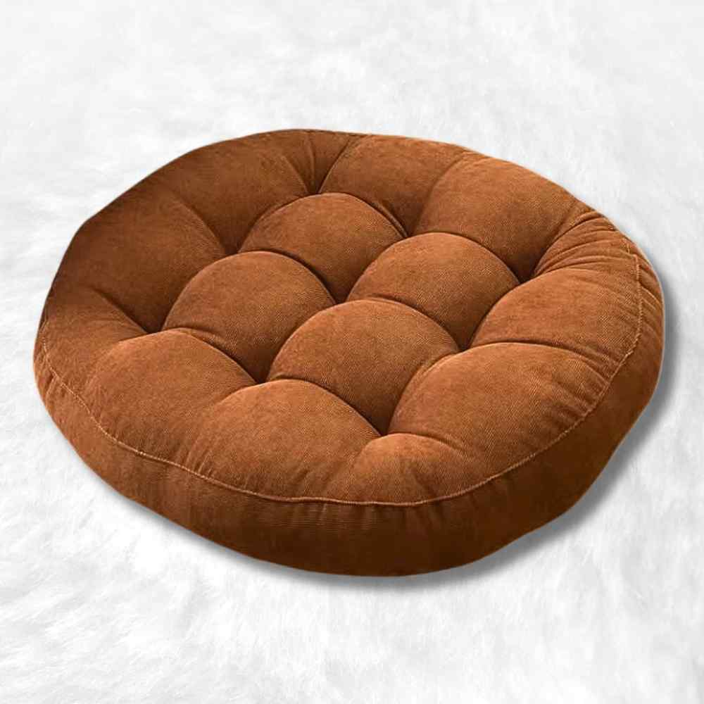 Coussin de Sol Rond marron