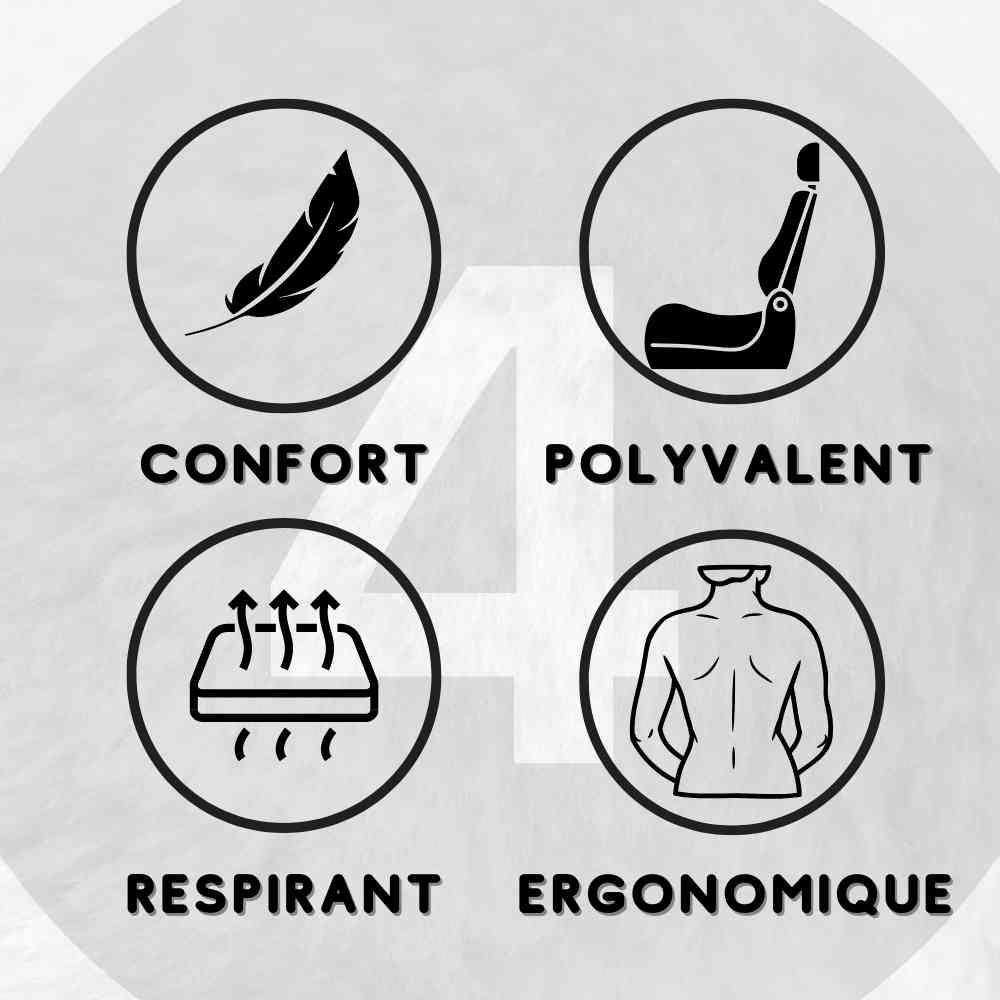 Les 4 caractéristiques sur le Coussin Ergonomique pour Voiture