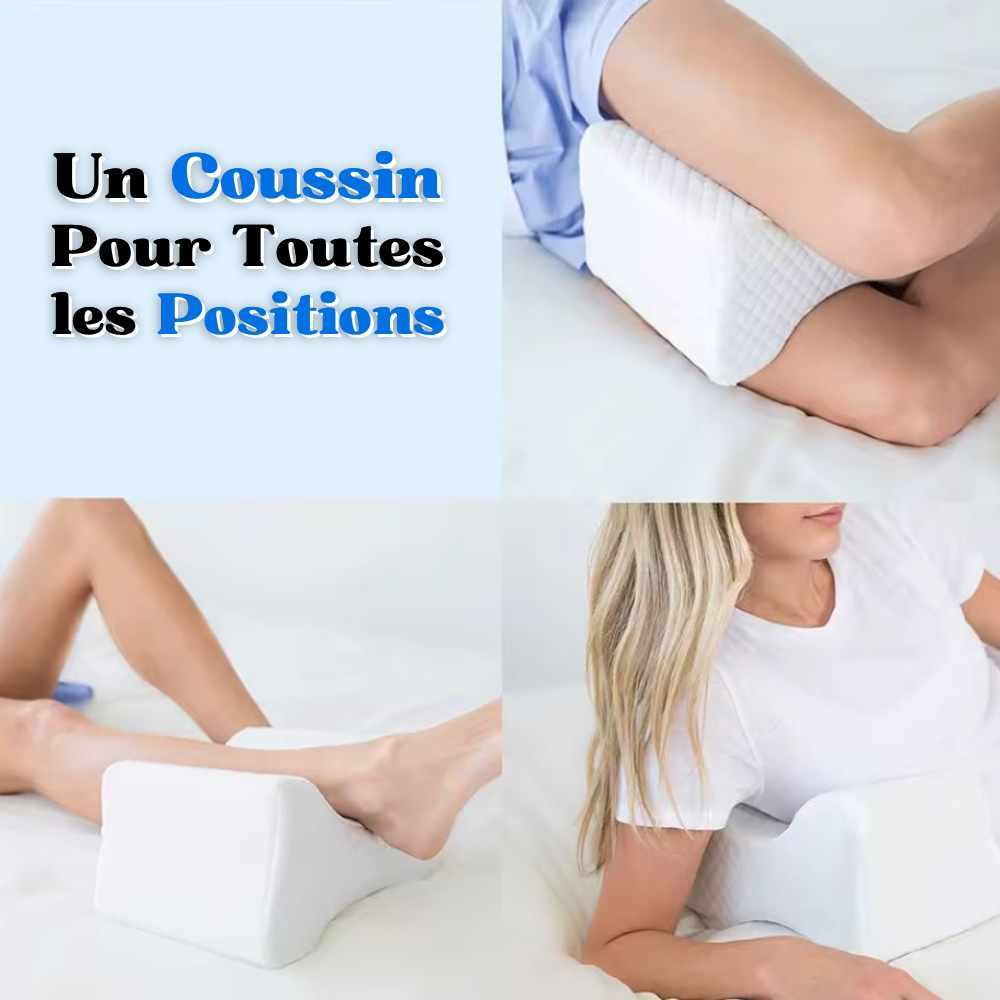 Les positions possibles avec le Coussin Genoux Nuit Pharmacie bleu