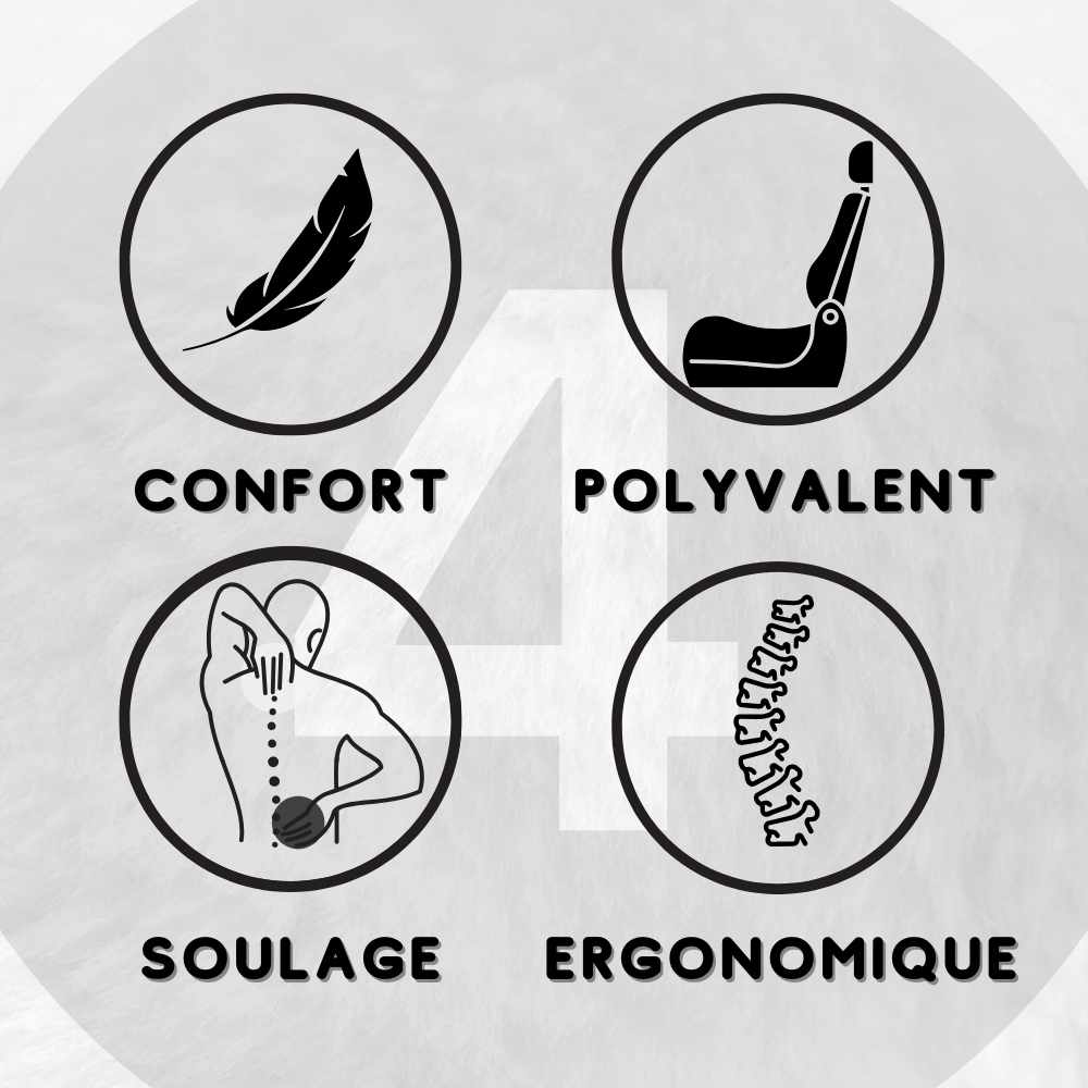 4 infos sur le Coussin Lombaire avec Rangement housse noir