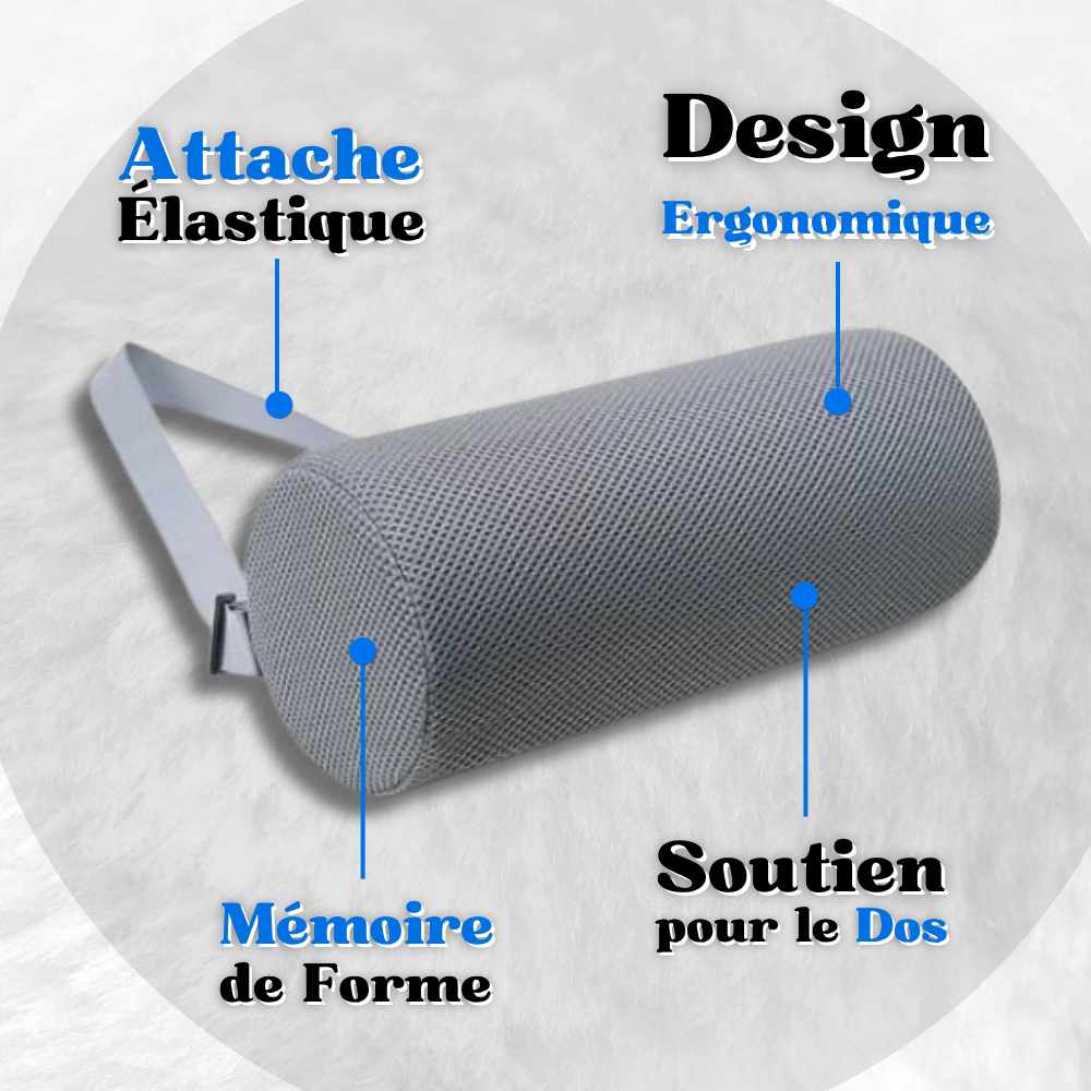 Coussin Lombaire Siège de bureau gris en détails
