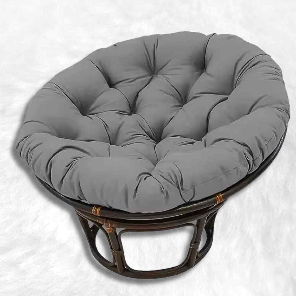 Coussin pour Fauteuil en Rotin Rond gris foncé
