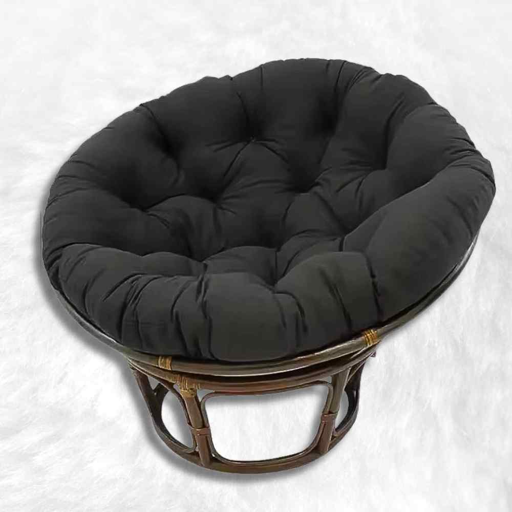 Coussin pour Fauteuil en Rotin rond noir