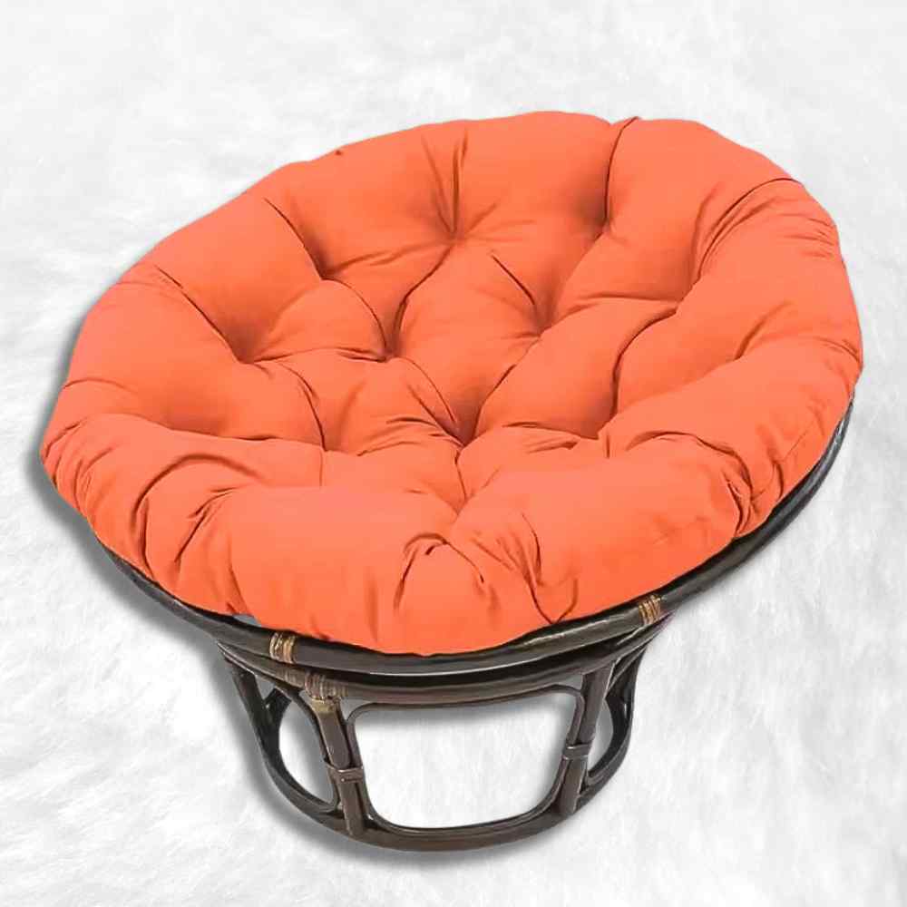 Coussin pour Fauteuil en Rotin rond orange