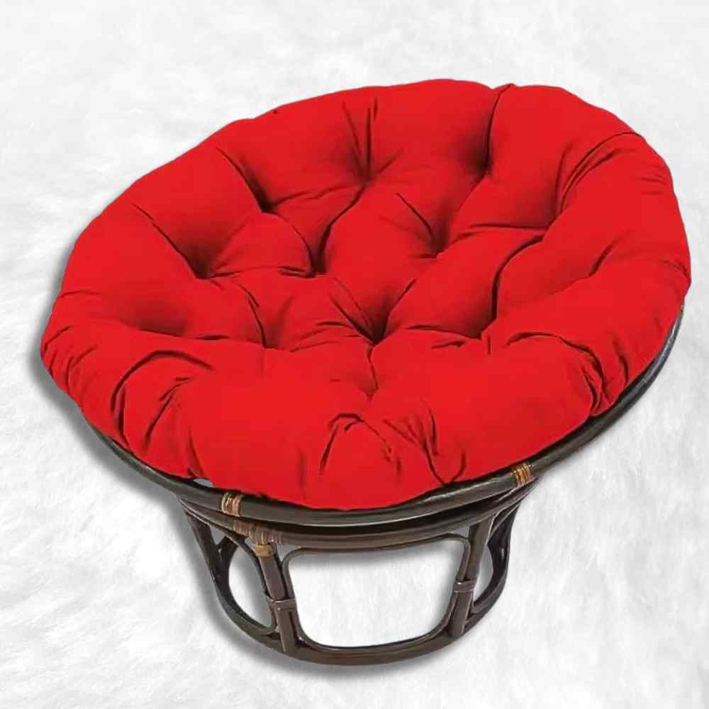 Coussin pour Fauteuil en Rotin rond rouge