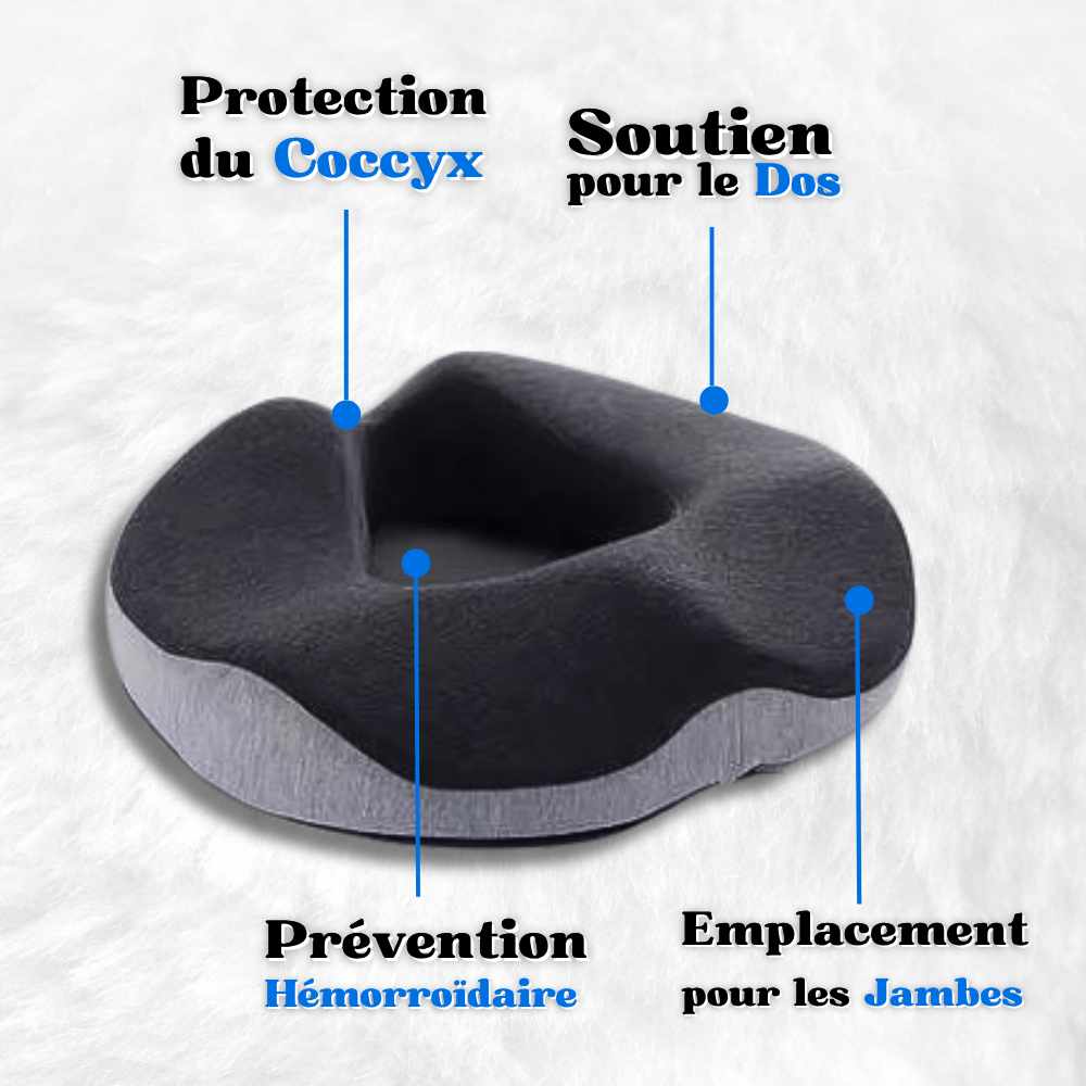 Infos sur le Coussin douleur coccyx hémorroïdes gris