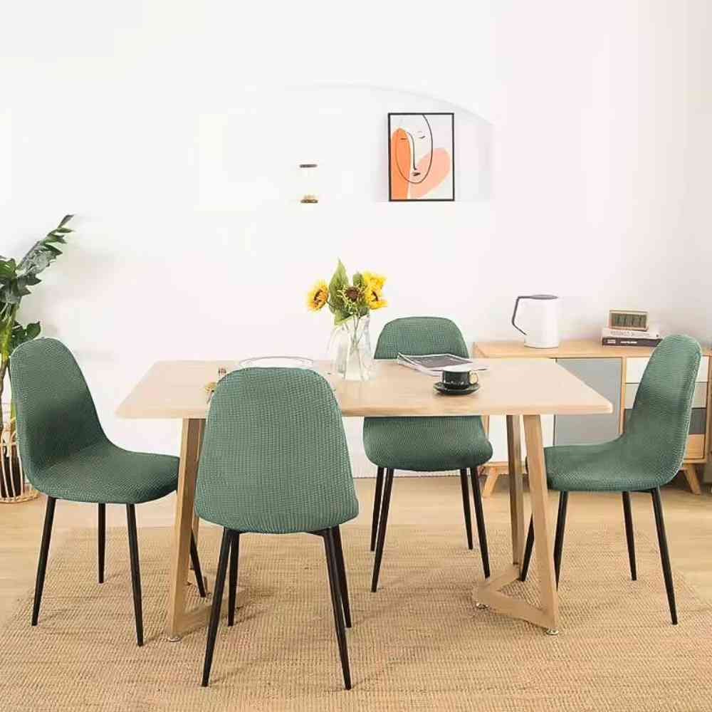 Housse de Chaise Scandinave vert sauge table