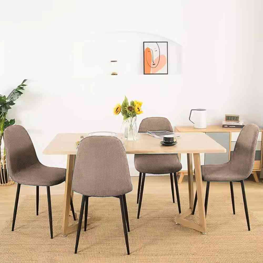 Housse de Chaise Extensible Imperméable beige table