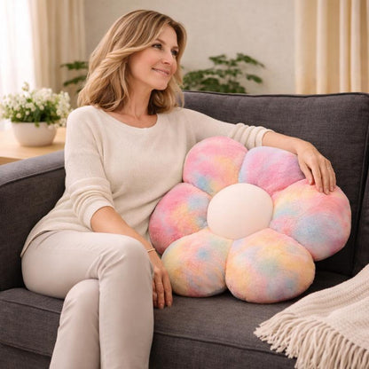 Femme Coussin Fleur multicolore
