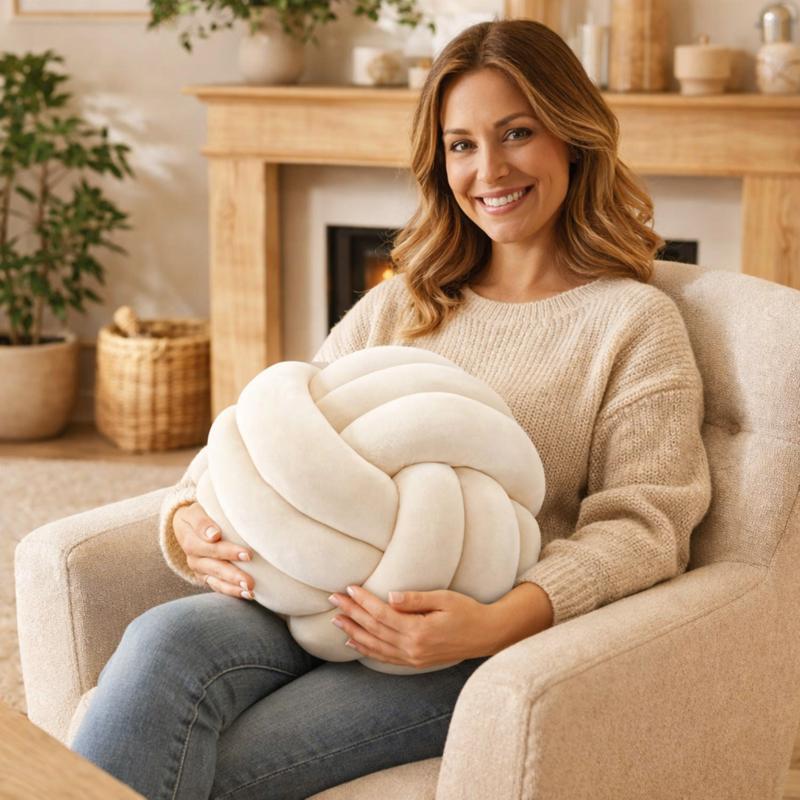 Une femme utilises le Coussin Noeud​ Crème