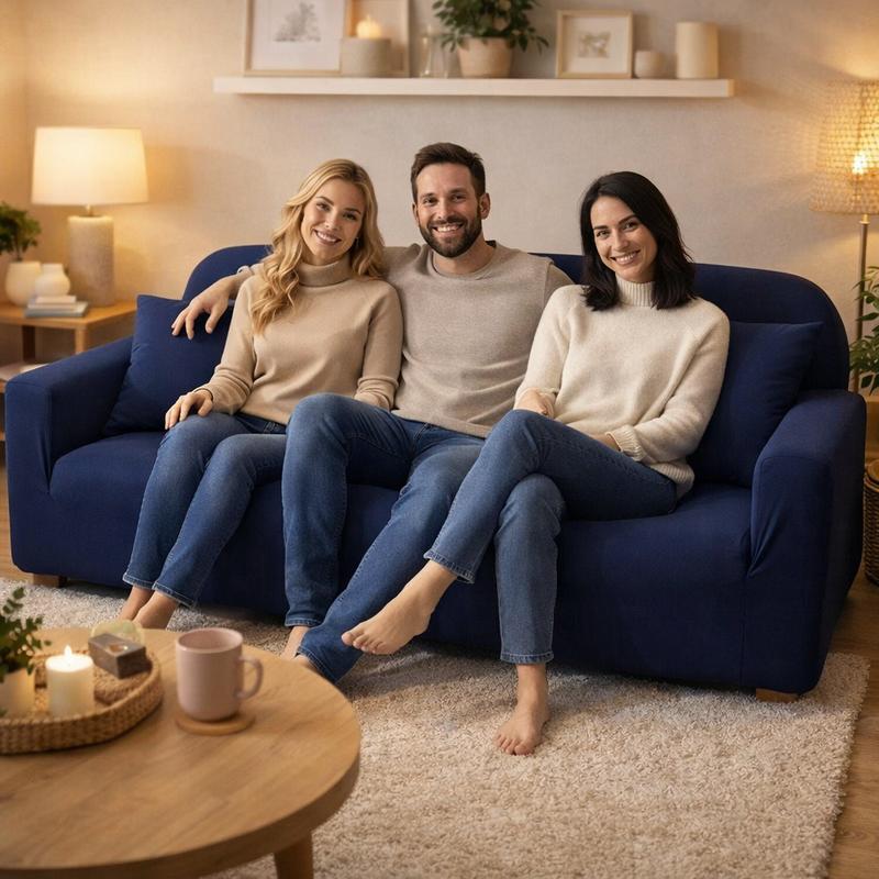 Famille Housse Canapé 3 Places marine