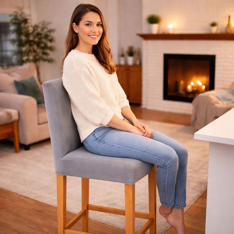 Femme Housse Chaise Haute grise