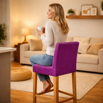 Femme Housse Chaise Haute violette