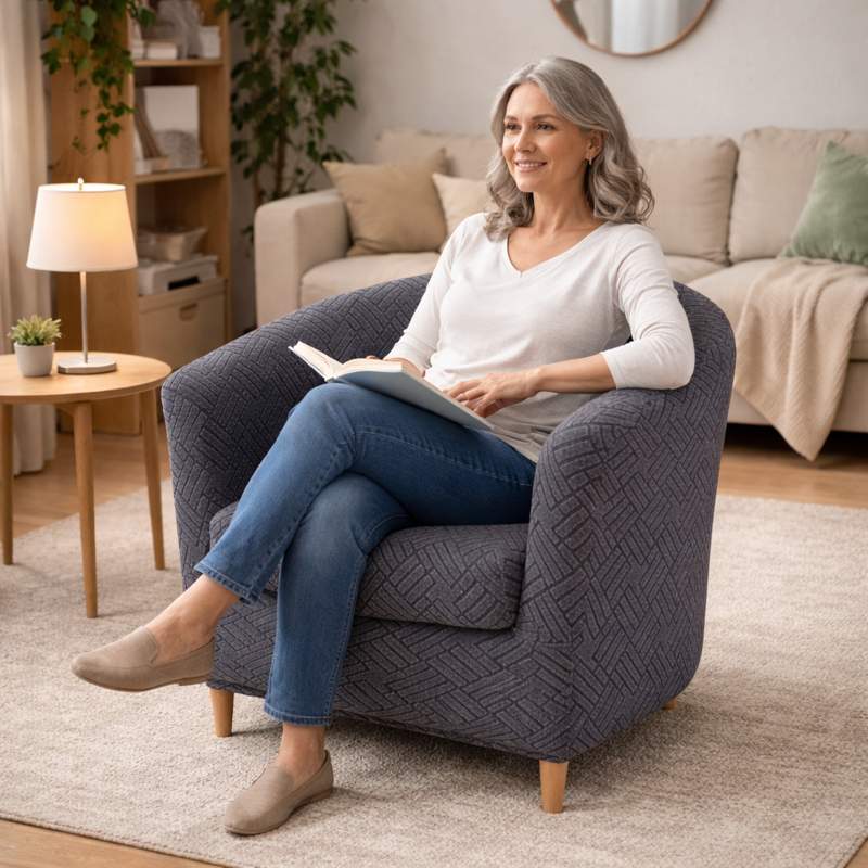 Femme Housse Fauteuil Cabriolet Extensible grise foncé