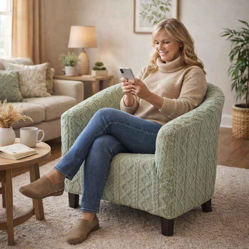 Femme Housse Fauteuil Cabriolet Tricot verte