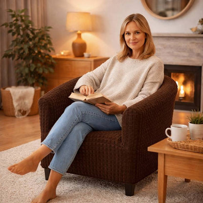 Femme Housse Fauteuil Cabriolet Velours​ Côtelé marron