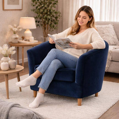 Femme Housse Fauteuil Cabriolet Velours Marine