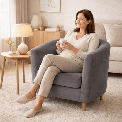 Femme Housse Fauteuil Cabriolet Velours​ gris