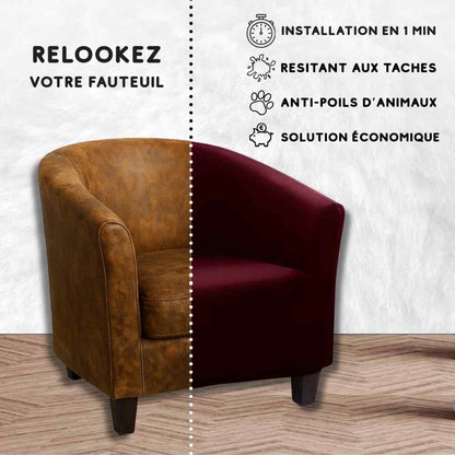 Installation de la Housse pour Fauteuil Cabriolet bordeaux