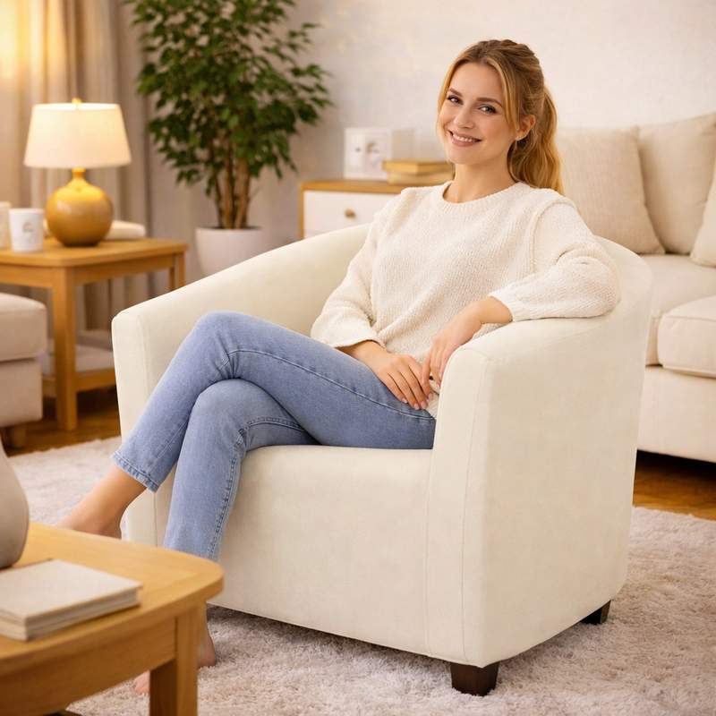 Femme Housse Fauteuil Cabriolet crème