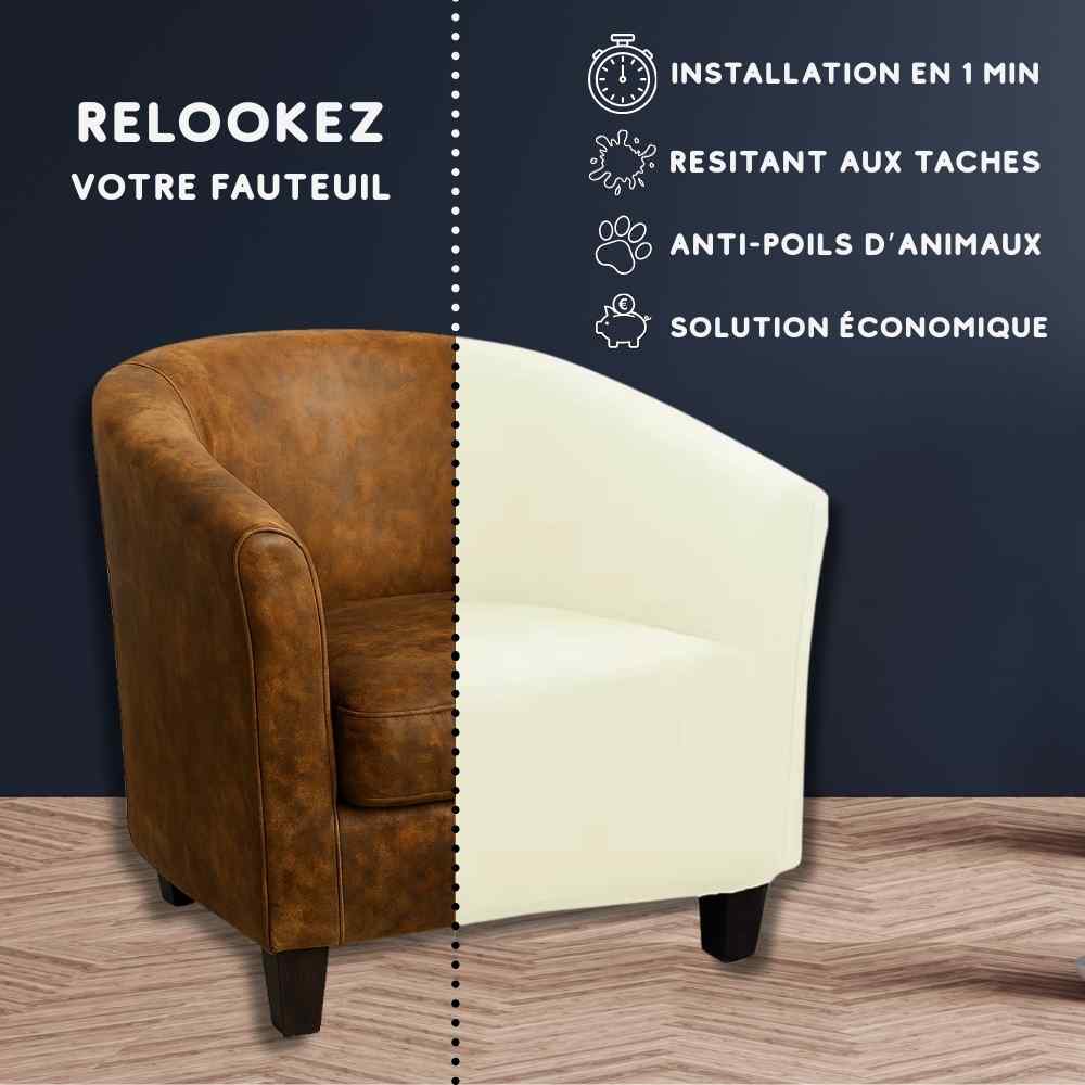 Installation de la Housse pour Fauteuil Cabriolet crème