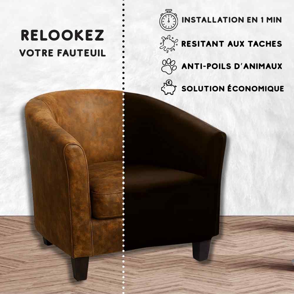 Installation de la Housse pour Fauteuil Cabriolet marron