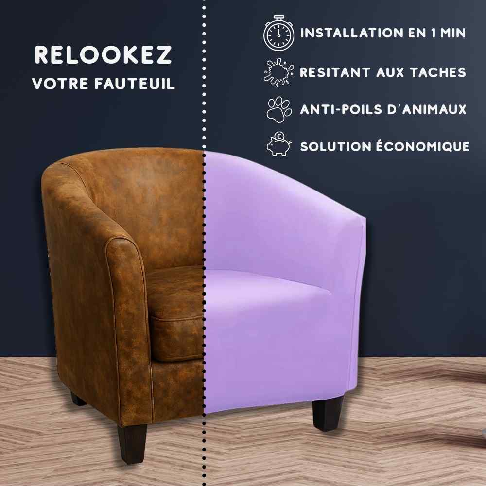 Installation de la Housse pour Fauteuil Cabriolet mauve